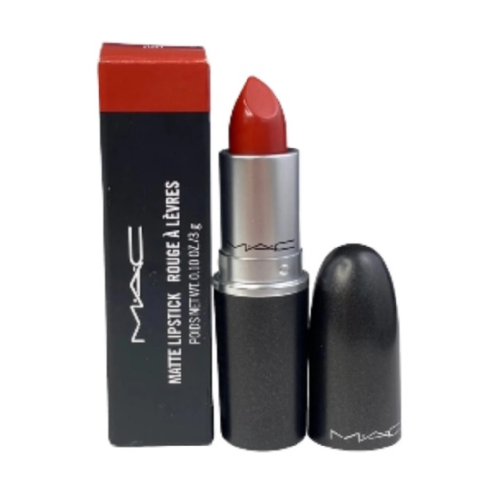 (LGSF) MAC Matte Lipstick #602 Chili, No Shine Long Wearing Warm Brick Red .10oz - Picture 8 of 9